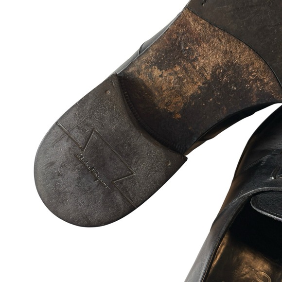 Salvatore Ferragamo Black‎ Leather Silver Horse Bit Loafers 9 D Shoes main image 5